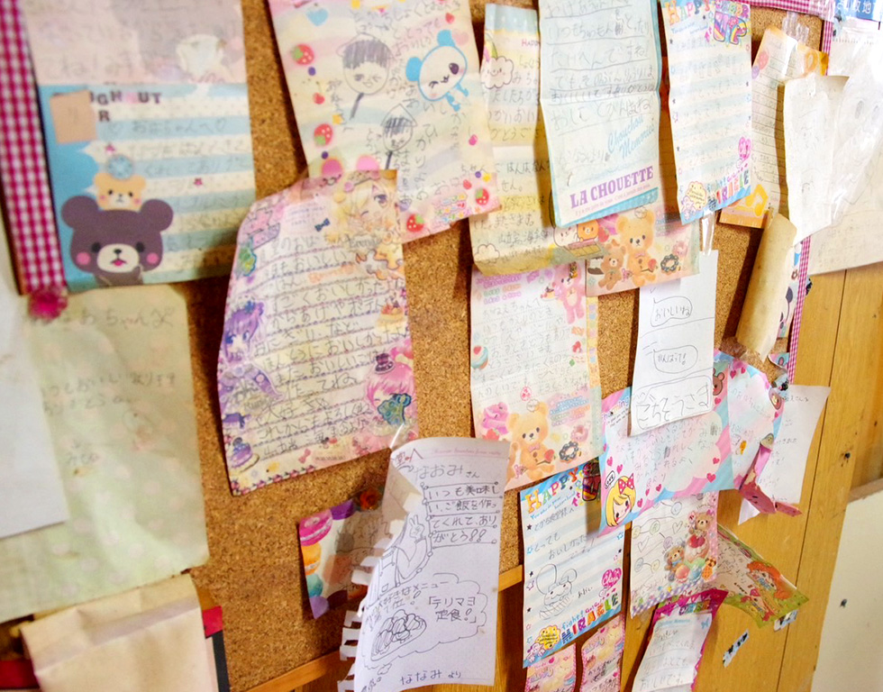 常連のお客様のお子様からいただいた、たくさんのメッセージ